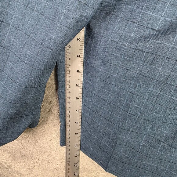 Mens Haggar Cool 18 Pro Blue Plaid Shorts Classic Fit 10" Inseam Polyester 38 - Picture 8 of 10